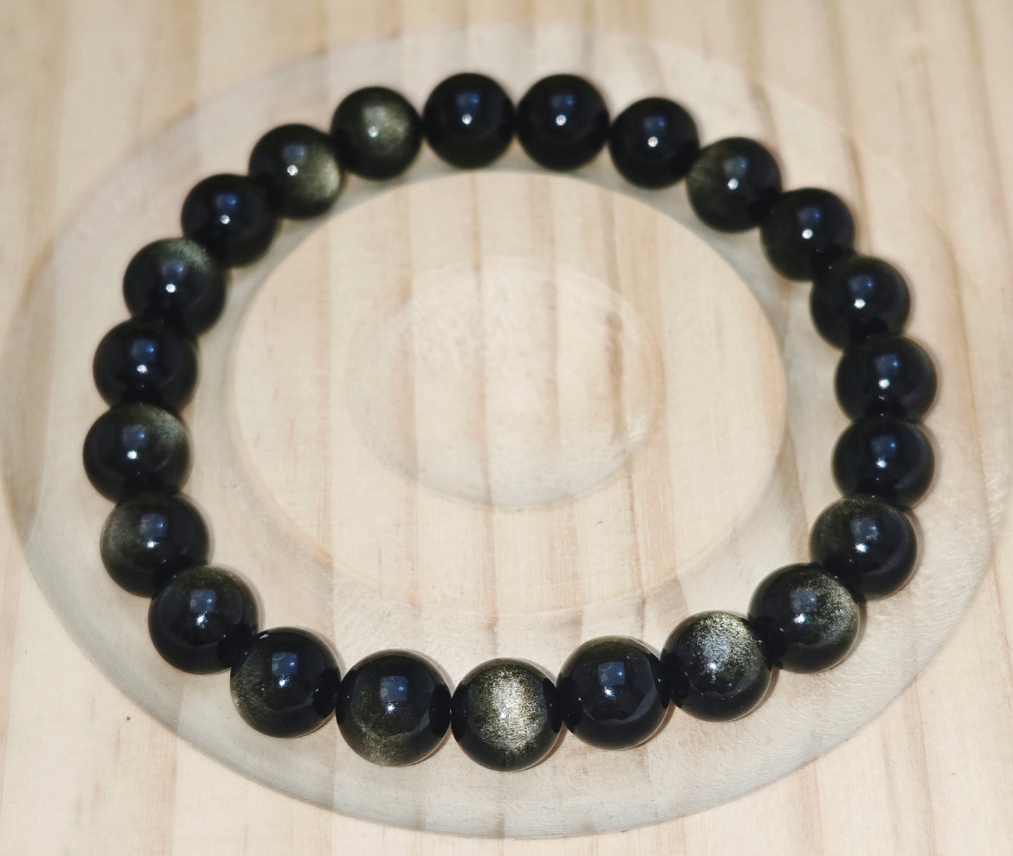 BRACCIALE IN OSSIDIANA GOLD (8mm)