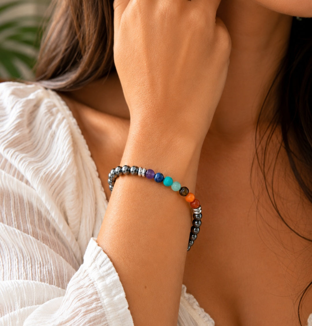 BRACCIALE EMATITE 7 CHAKRA (6mm)