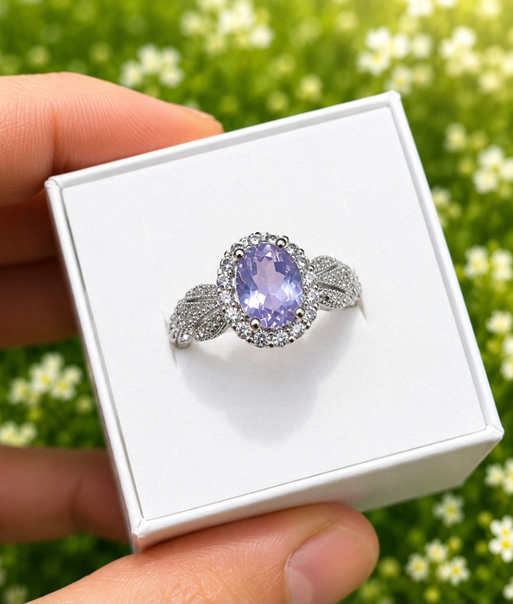 ANELLO IN QUARZO AMETISTA LAVANDA
