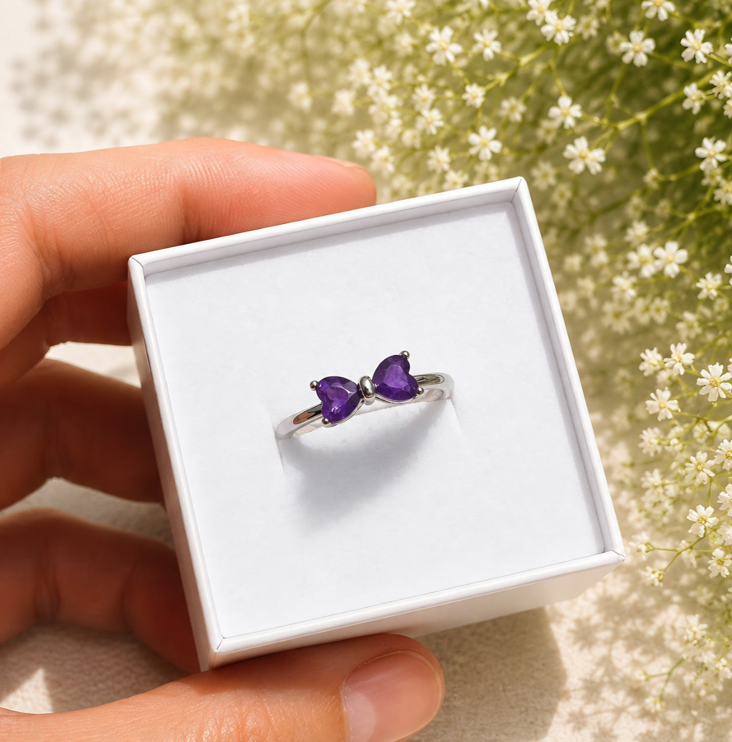 ANELLO FIOCCO IN AMETISTA