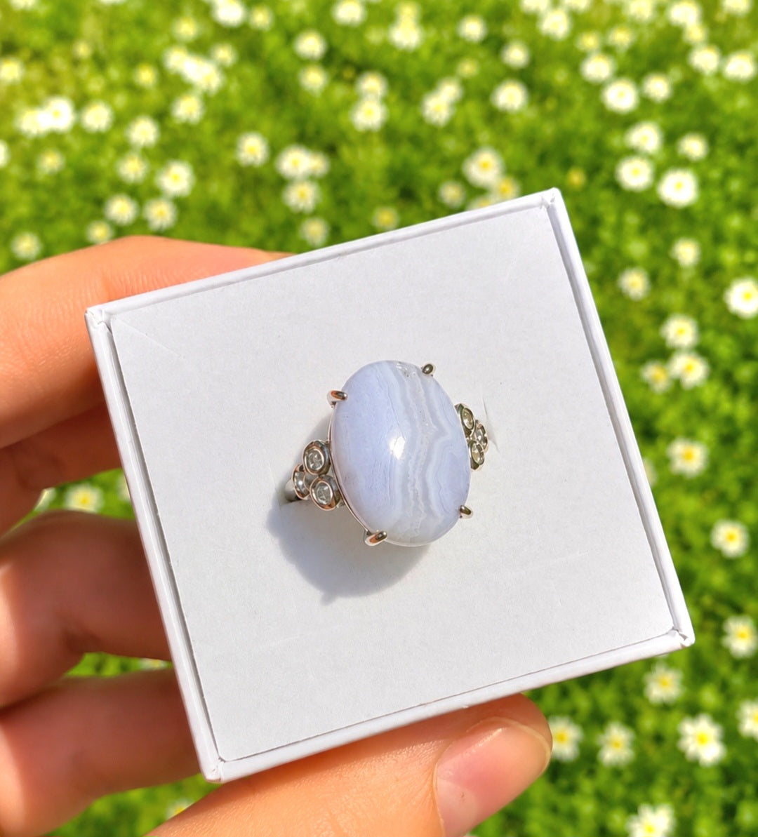 ANELLO IN AGATA BLU LACE