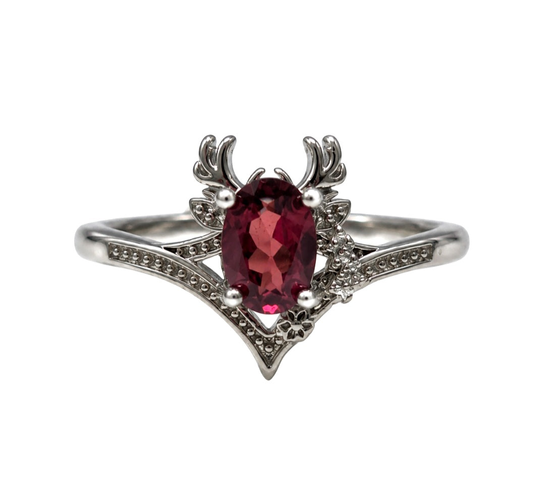 ANELLO RENNA IN GRANATO