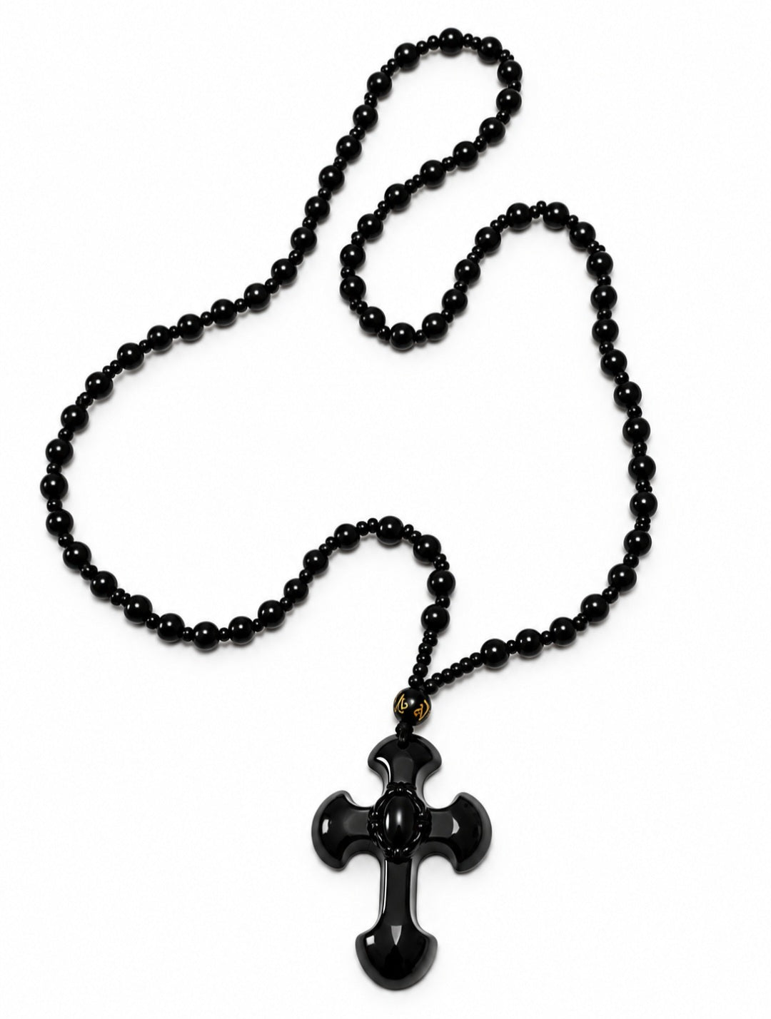 COLLANA CROCE IN OSSIDIANA NERA