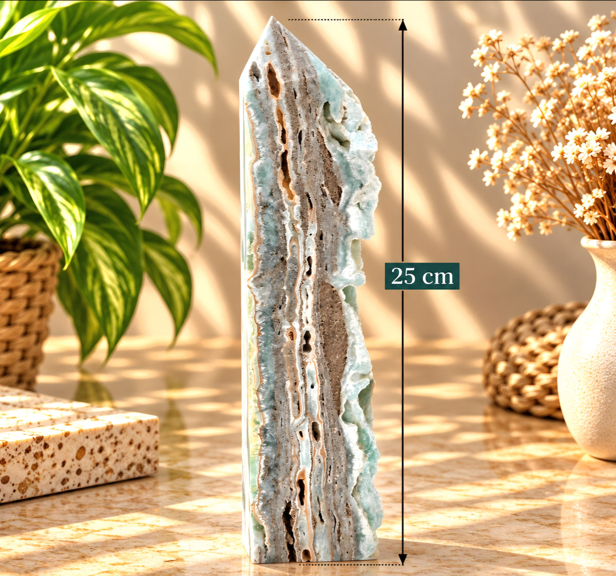TORRE IN ARAGONITE BLU (25cm)