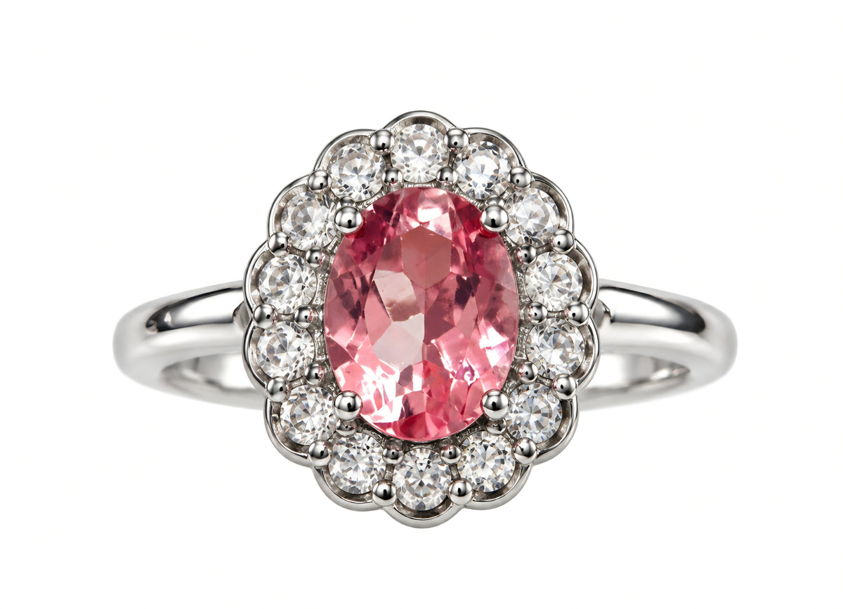 ANELLO FIORE IN TOPAZIO ROSA