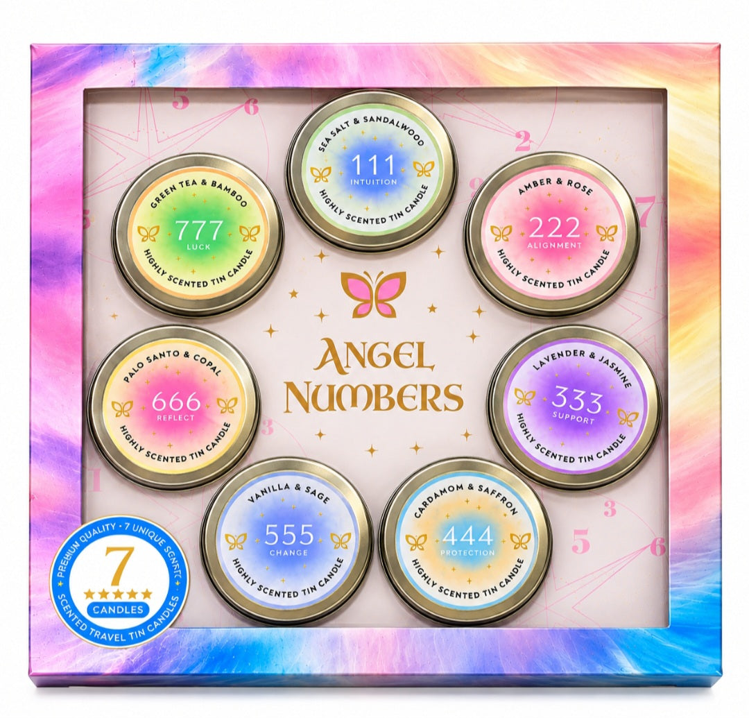 SET DI 7 CANDELE DEI NUMERI ANGELICI (Cera di Soia)