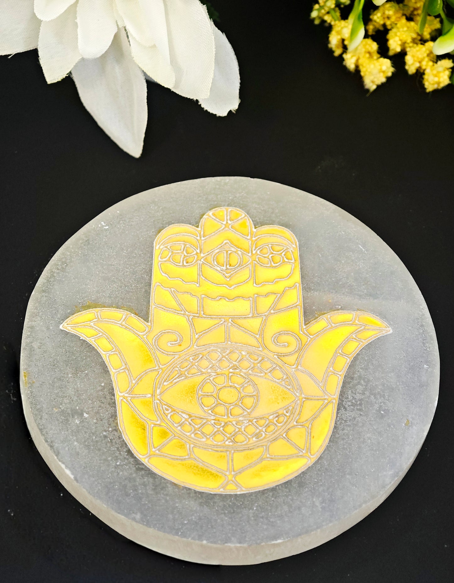 PIATTO IN SELENITE PURIFICA E RICARICA