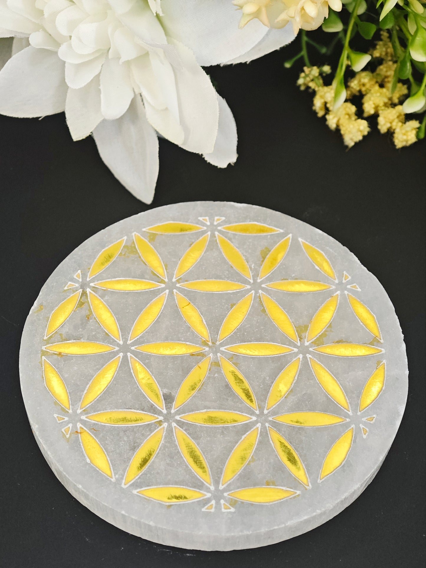 PIATTO IN SELENITE PURIFICA E RICARICA