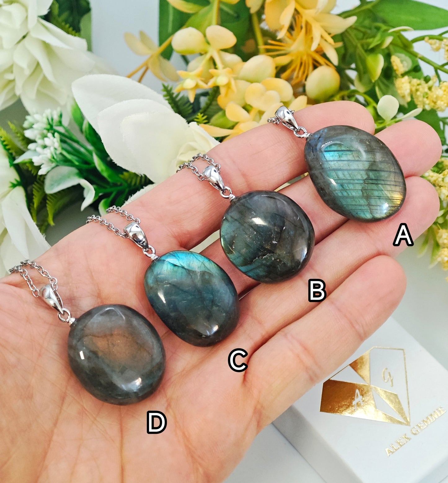 CIONDOLO PALM IN LABRADORITE
