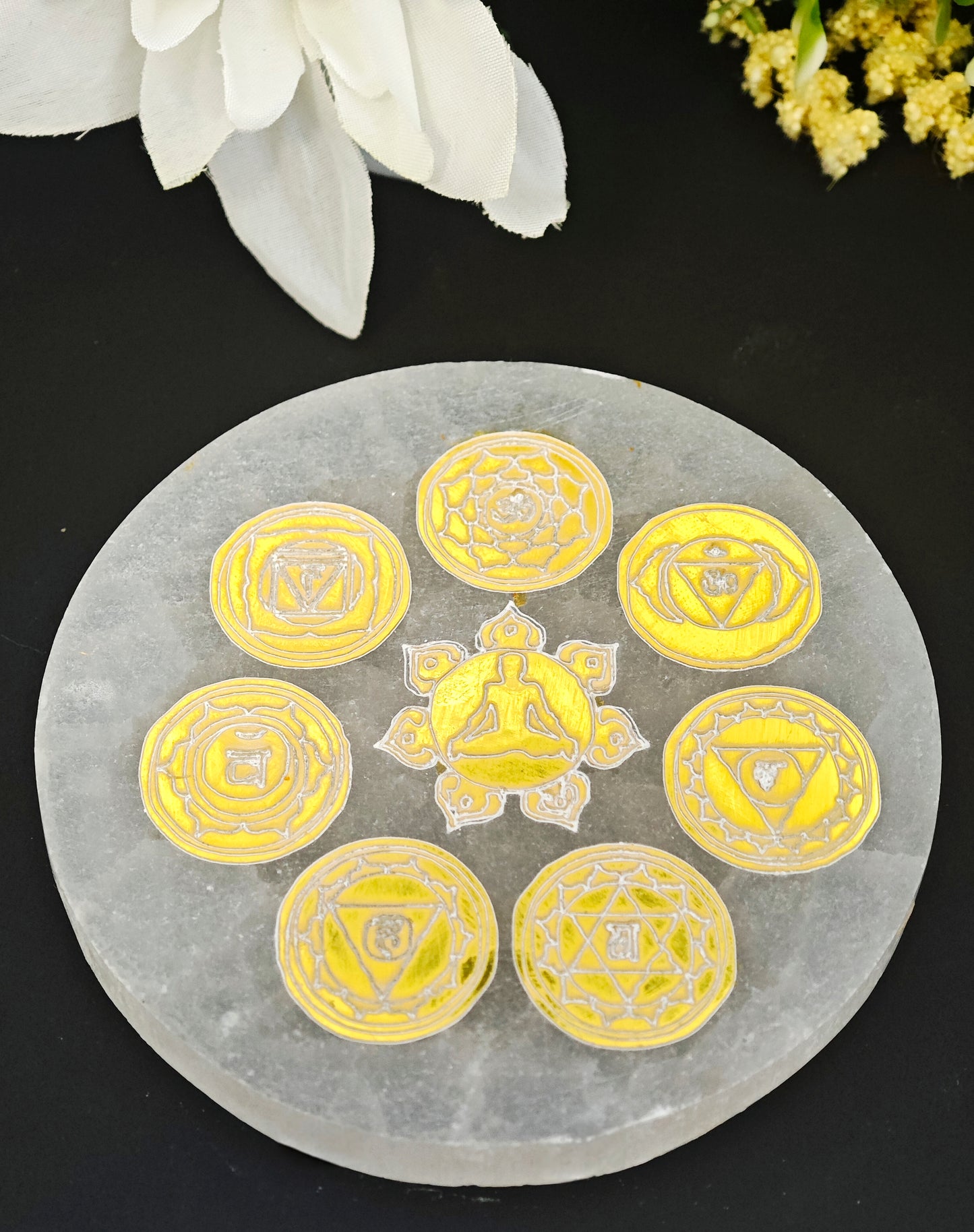 PIATTO IN SELENITE PURIFICA E RICARICA