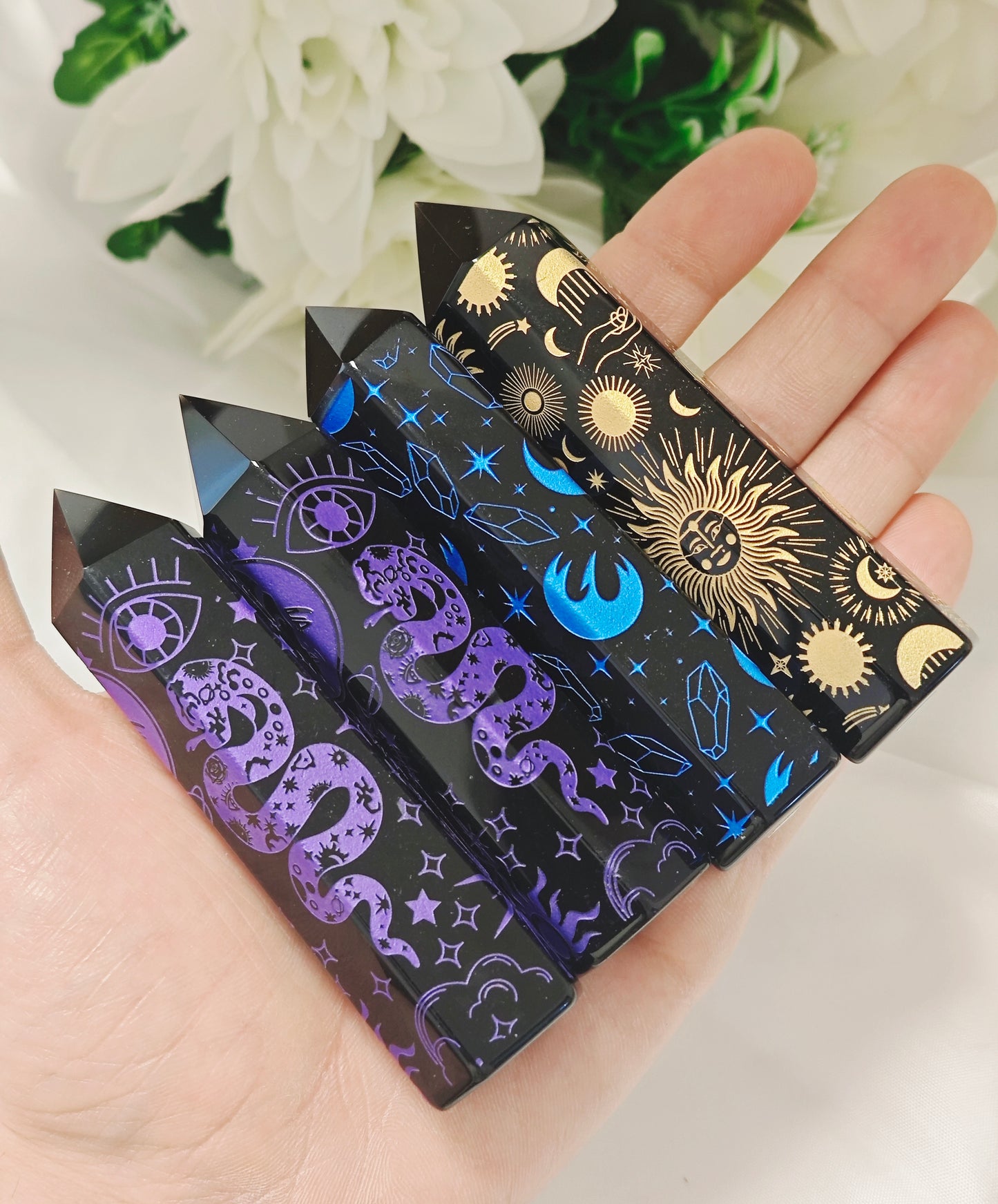 TORRE IN OSSIDIANA NERA STILIZZATA