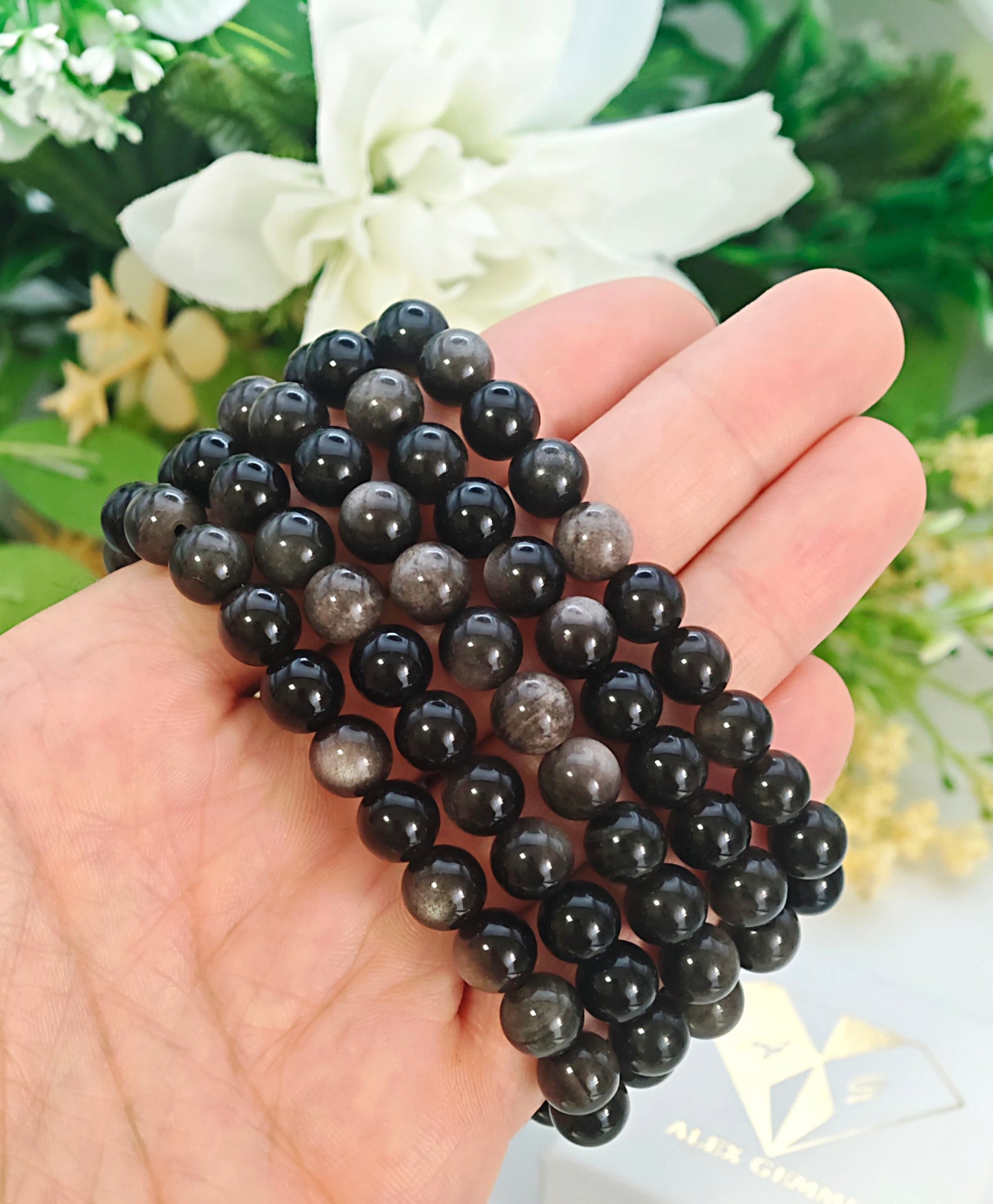 BRACCIALE IN OSSIDIANA SILVER (8mm)