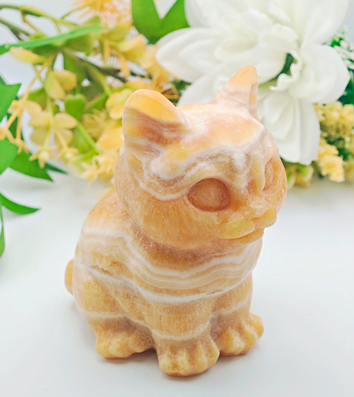 GATTO IN CALCITE GIALLA