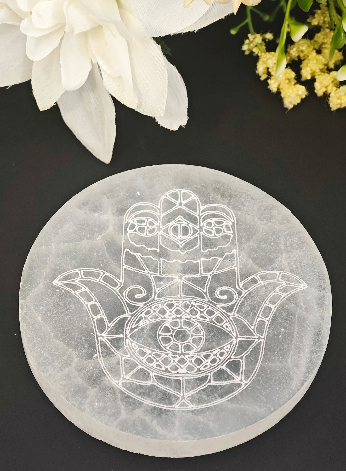 PIATTO IN SELENITE PURIFICA E RICARICA