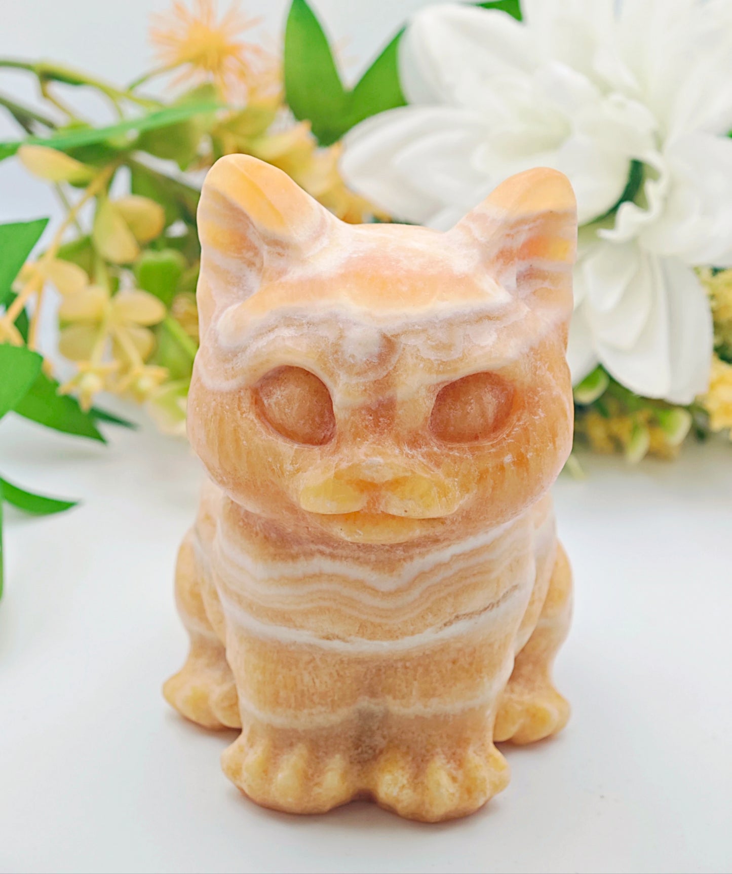 GATTO IN CALCITE GIALLA