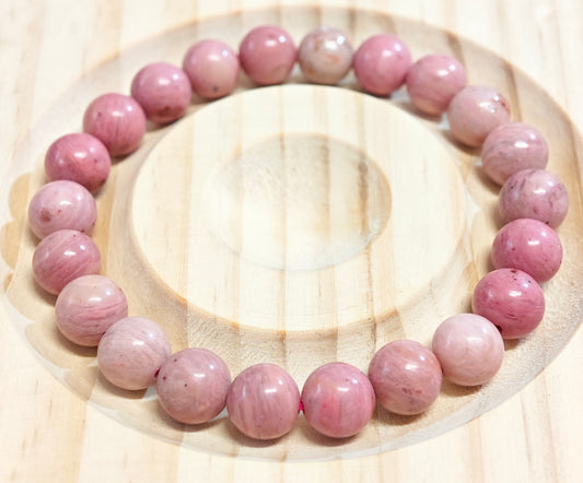 BRACCIALE IN RODONITE ROSA (8mm)