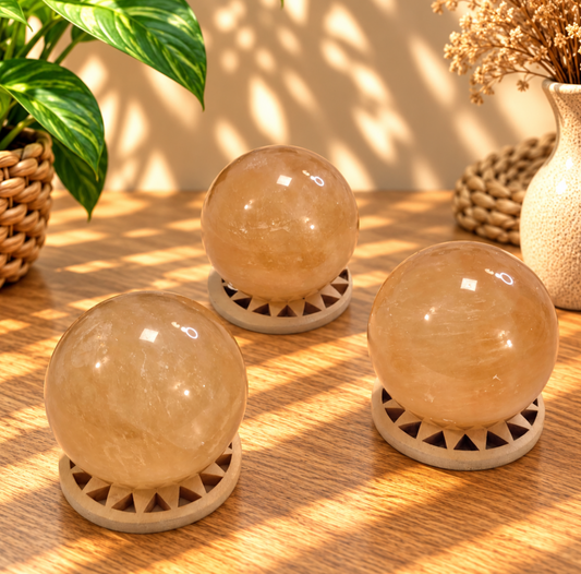 SFERA IN CALCITE MIELE OTTICA