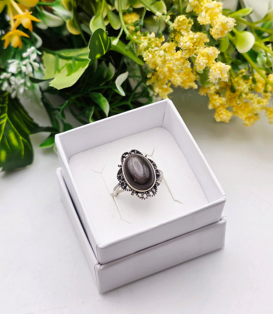 ANELLO IN OSSIDIANA SILVER