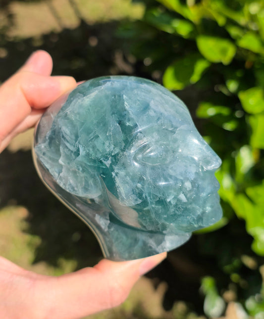 TESTA ALIENO IN FLUORITE VERDE