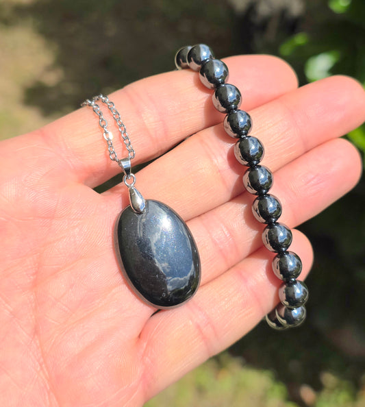 CIONDOLO IN EMATITE+BRACCIALE