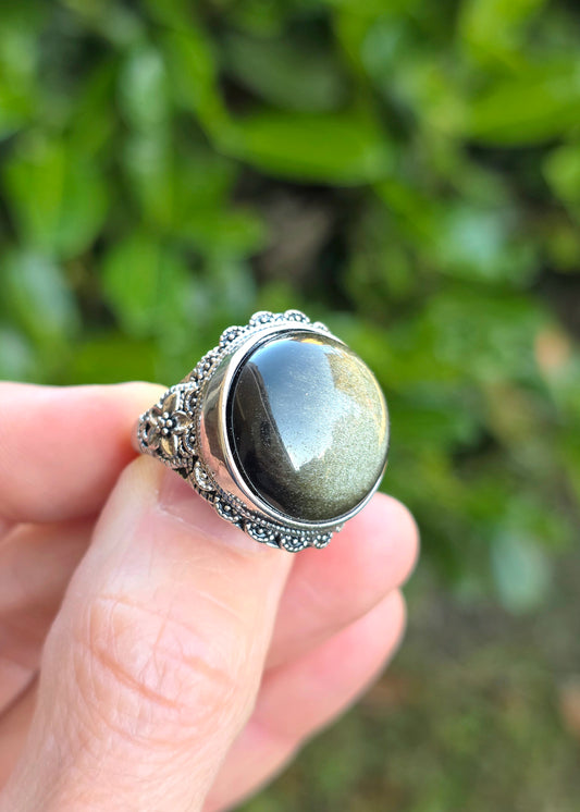 ANELLO IN OSSIDIANA GOLD BIG