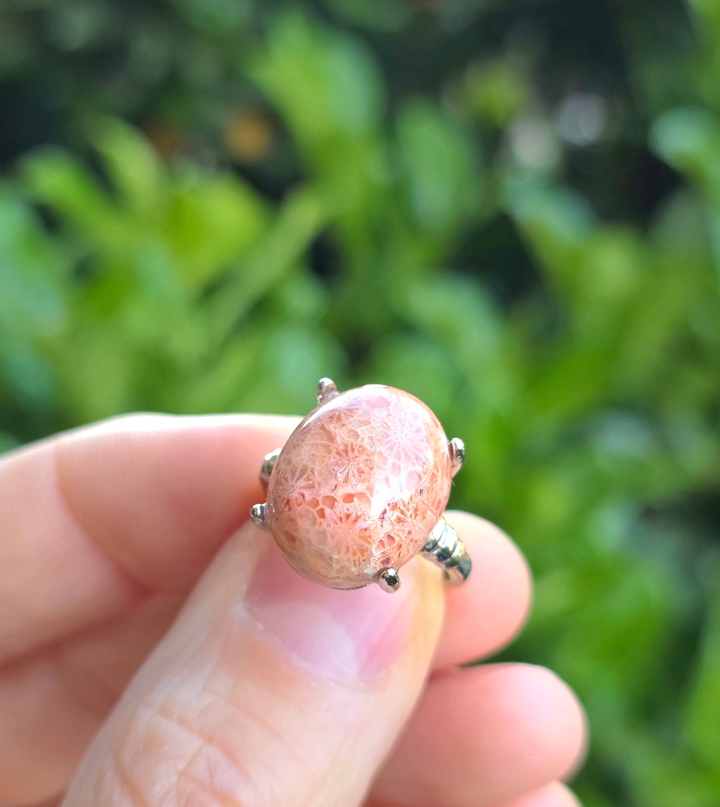 ANELLO IN CORALLO FOSSILE