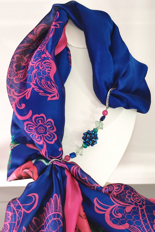 PASHMINA BLU FLOWER