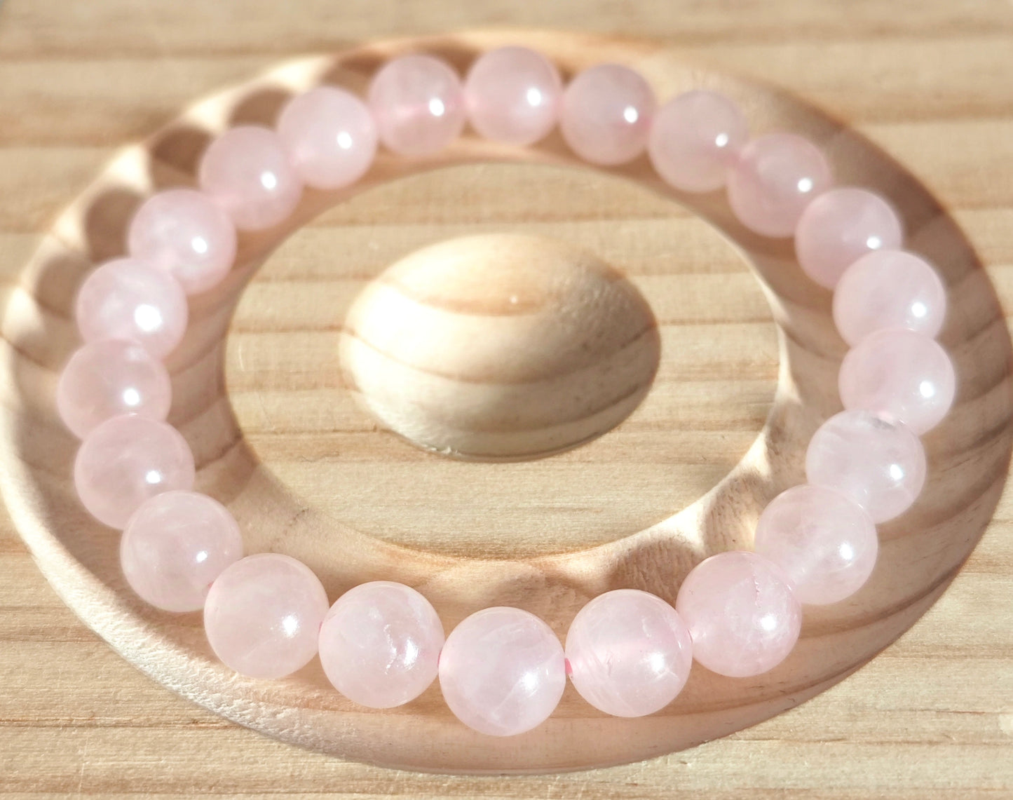 BRACCIALE IN QUARZO ROSA (8mm)