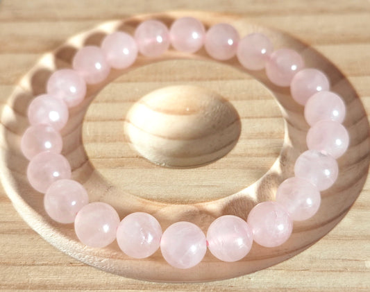 BRACCIALE IN QUARZO ROSA (8mm)