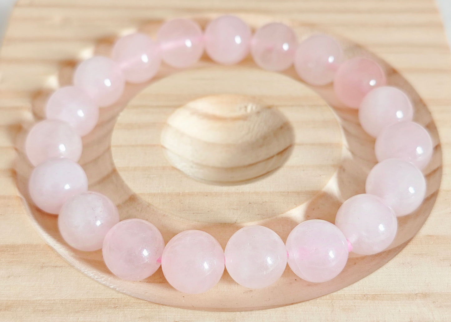 BRACCIALE IN QUARZO ROSA (10mm)