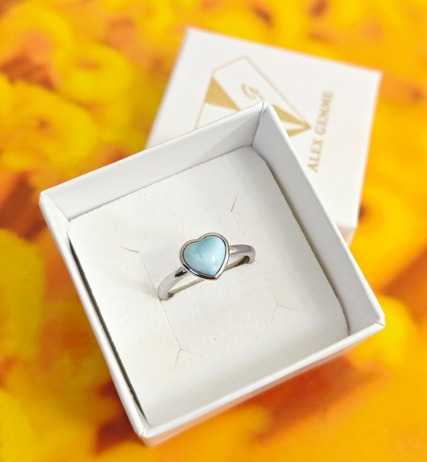 ANELLO CUORE DI LARIMAR