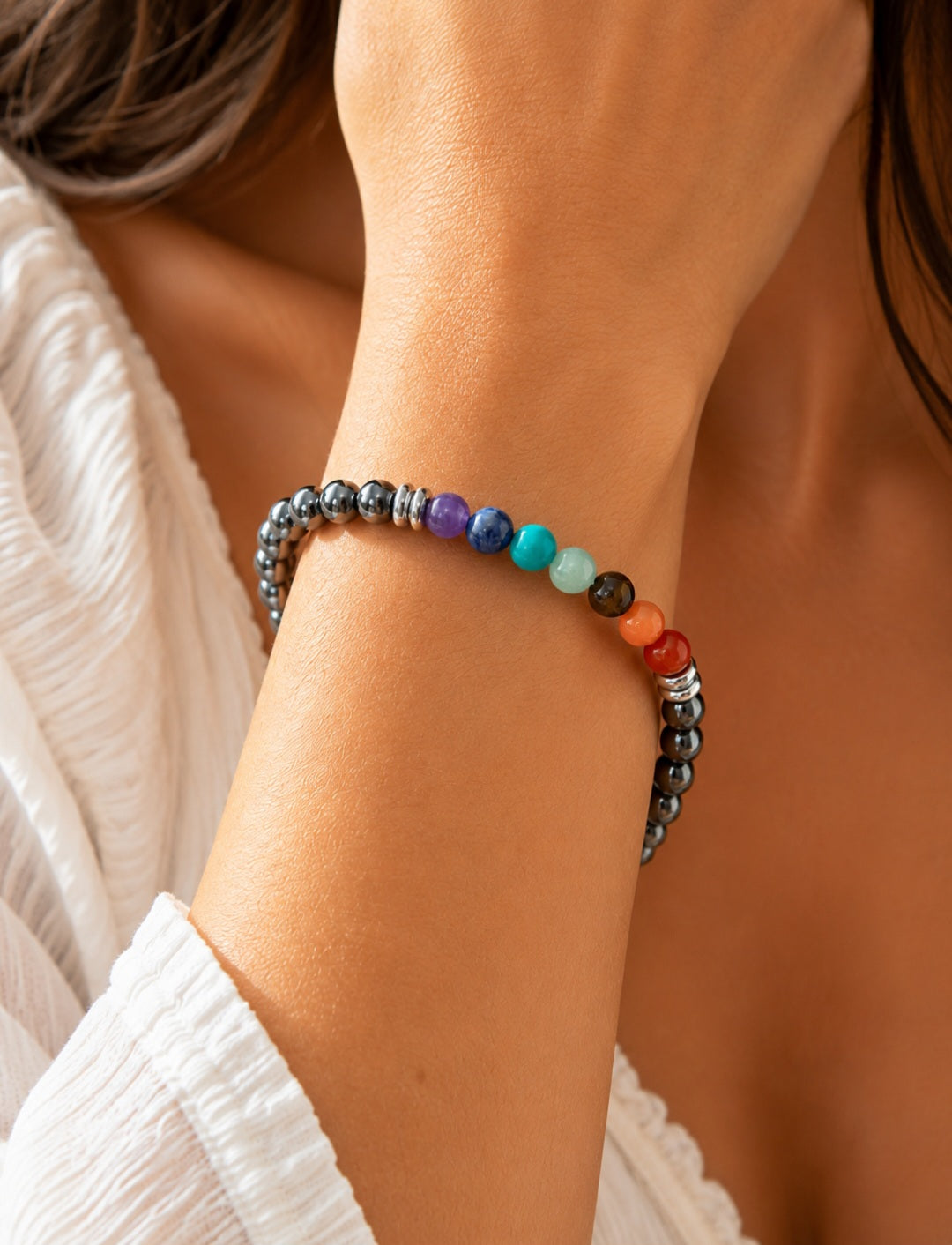 BRACCIALE EMATITE 7 CHAKRA (6mm)