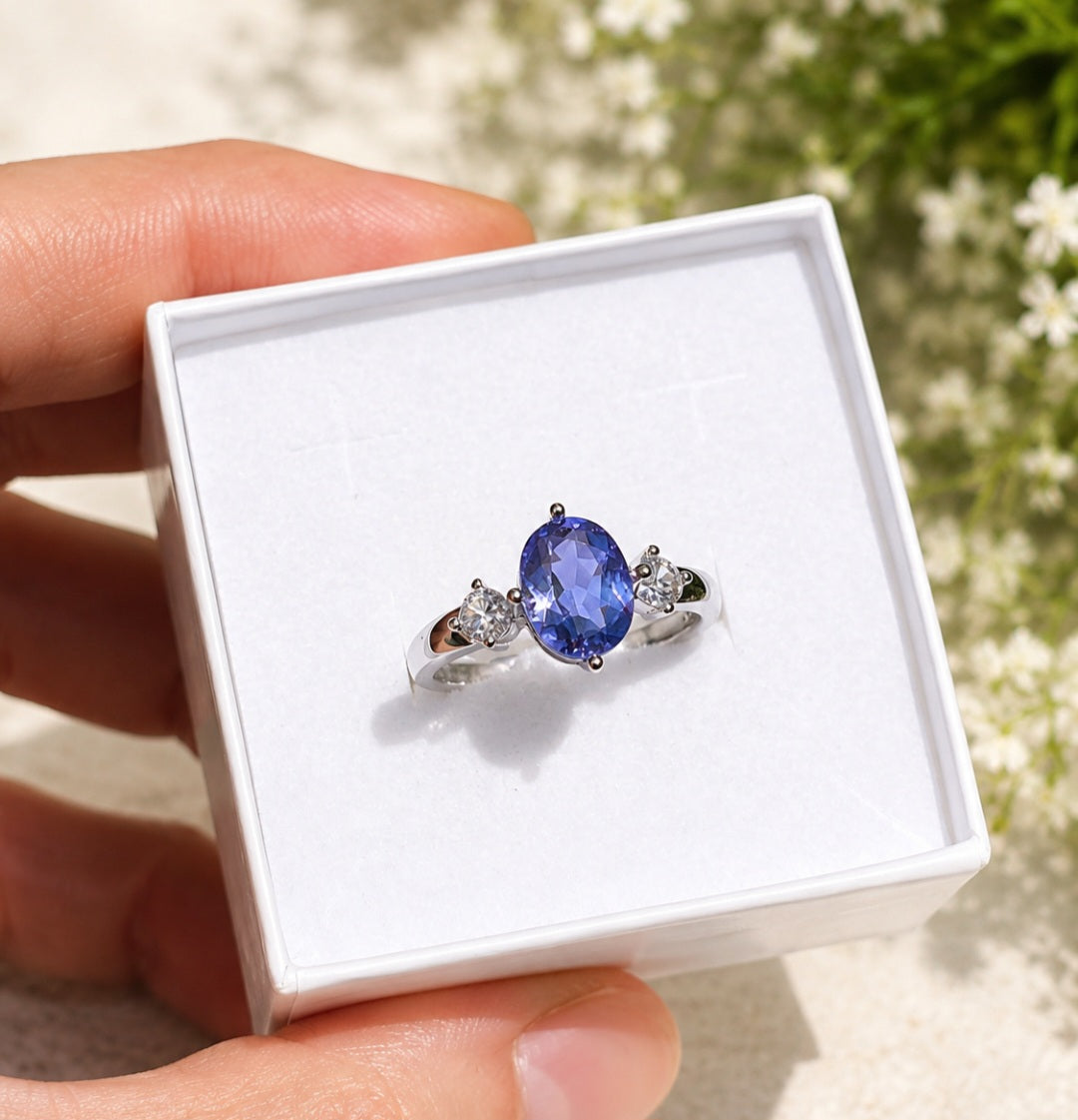 ANELLO IN FLUORITE BLU