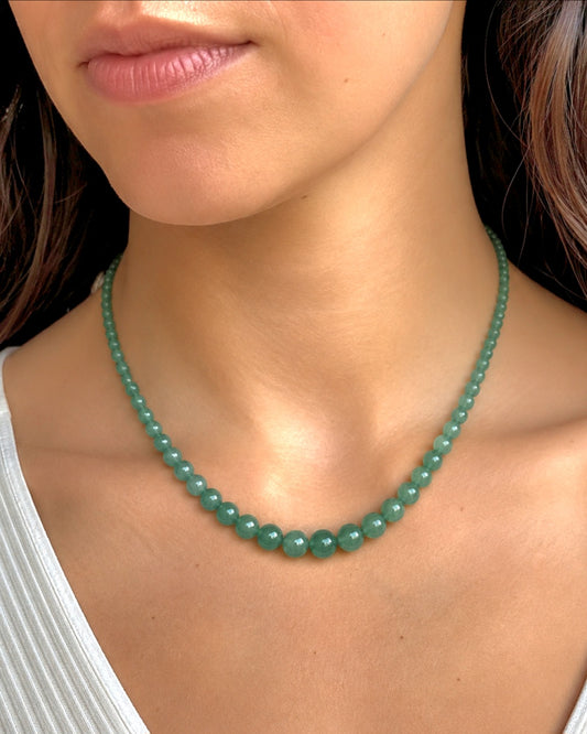 COLLANA IN AVVENTURINA VERDE (8/6/4mm)