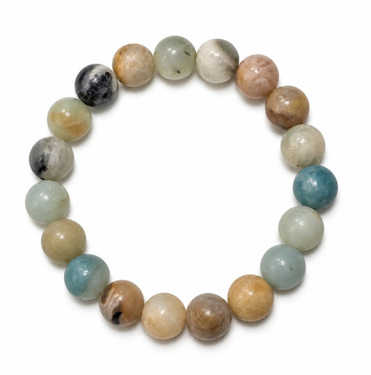 BRACCIALE IN AMAZZONITE MULTICOLORE (10mm)