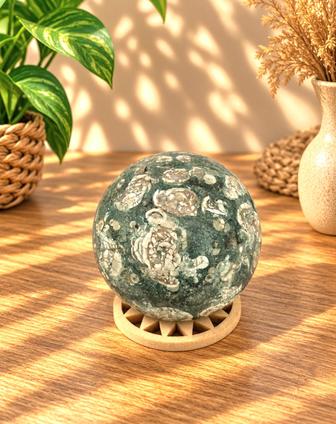 SFERA IN AGATA PETALO VERDE
