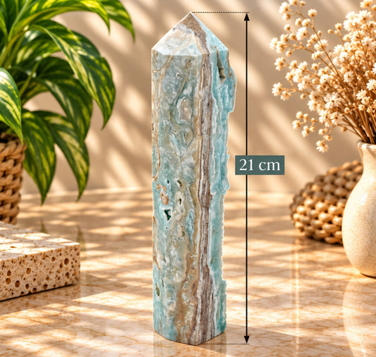 TORRE IN ARAGONITE BLU (21cm]
