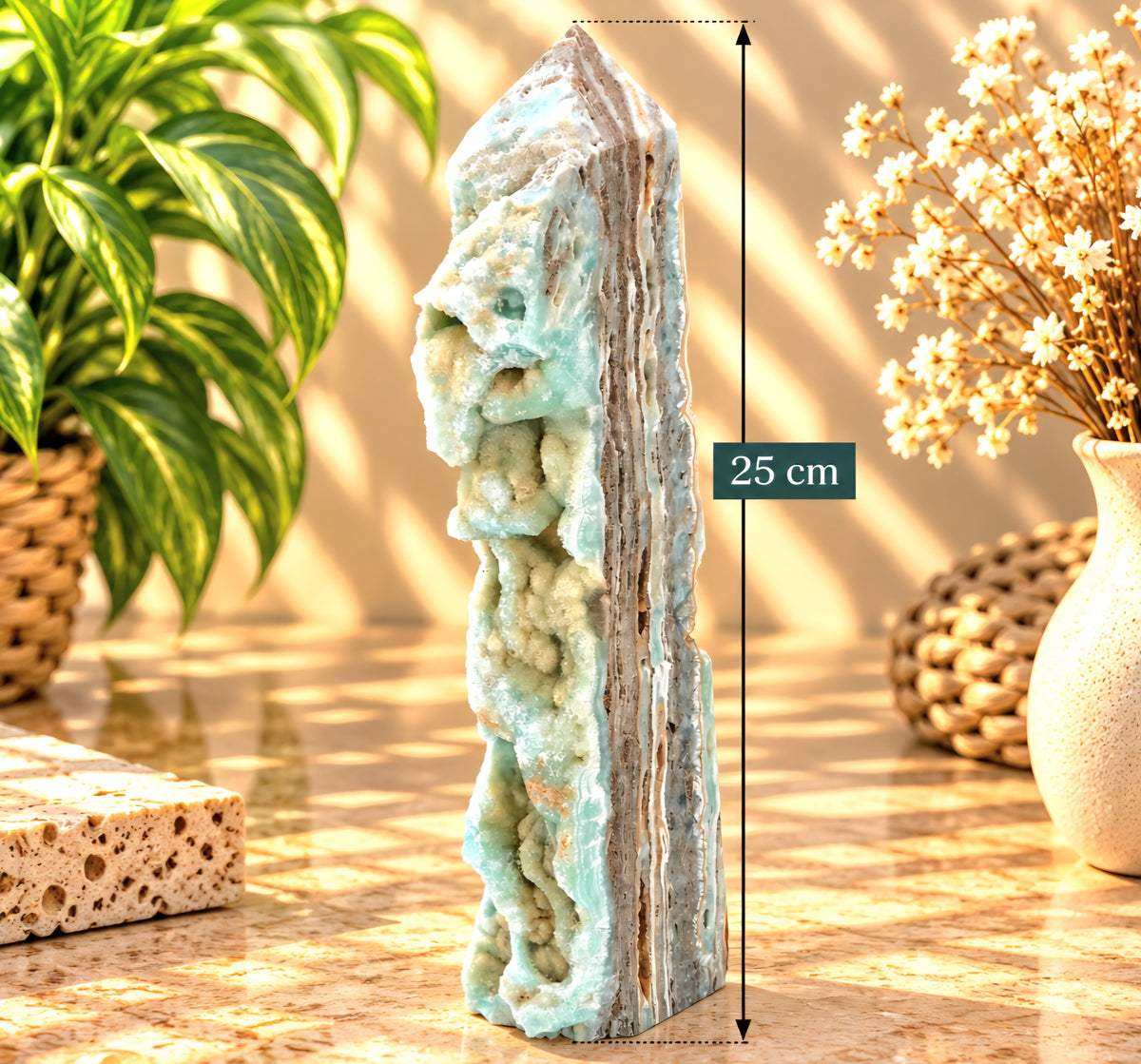 TORRE IN ARAGONITE BLU (25cm)