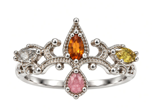 ANELLO CORONA IN TORMALINA MULTICOLORE