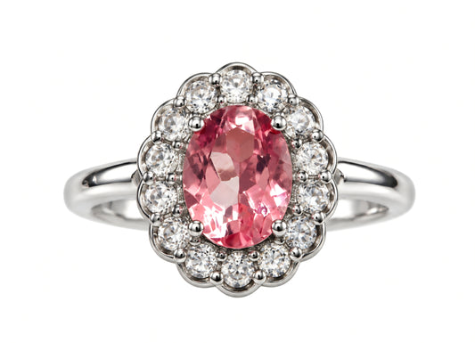 ANELLO FIORE IN TOPAZIO ROSA