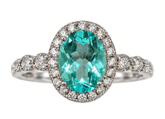 ANELLO IN TOPAZIO VERDE ACQUA