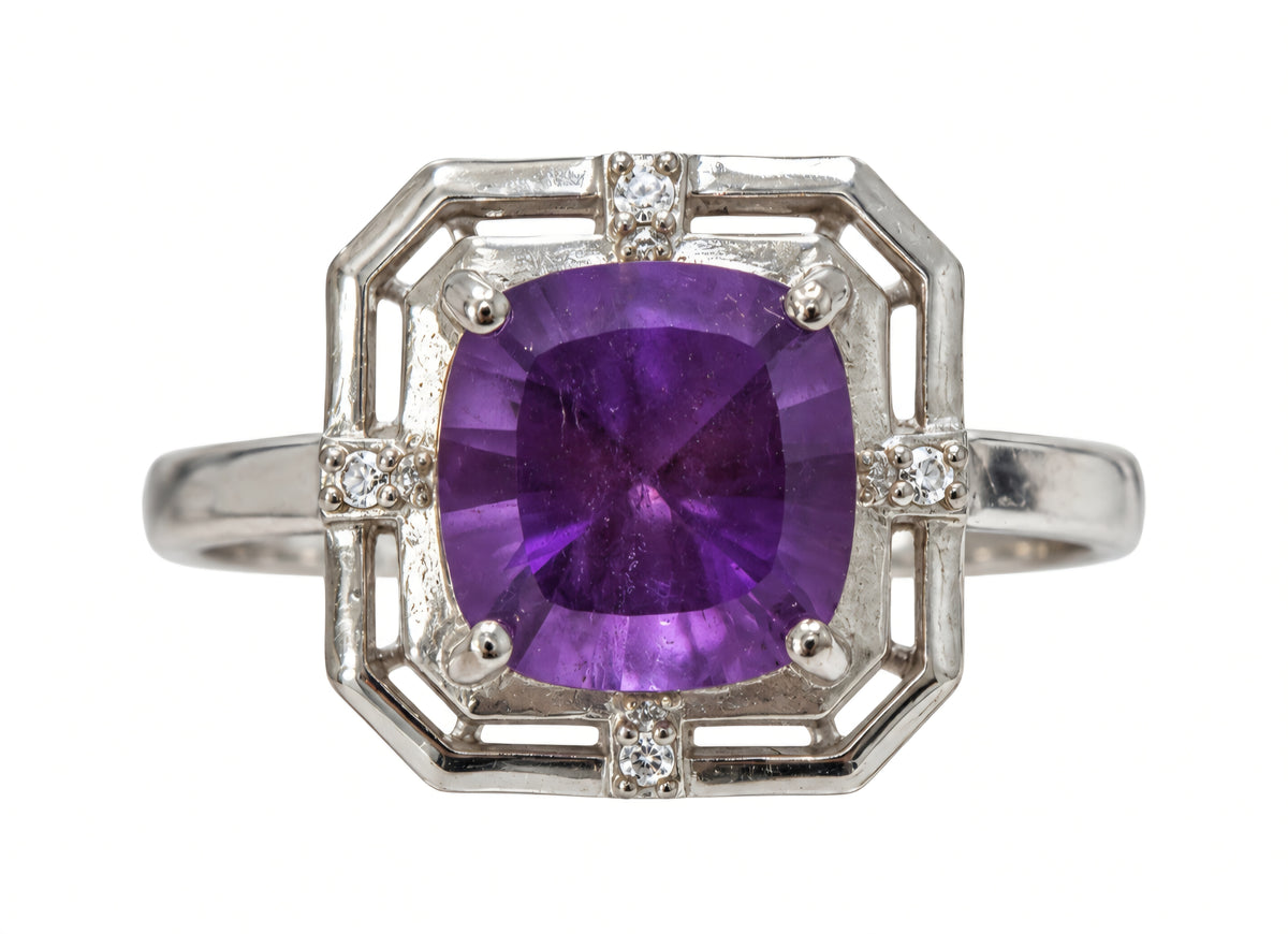 ANELLO IN AMETISTA (Arg.925)