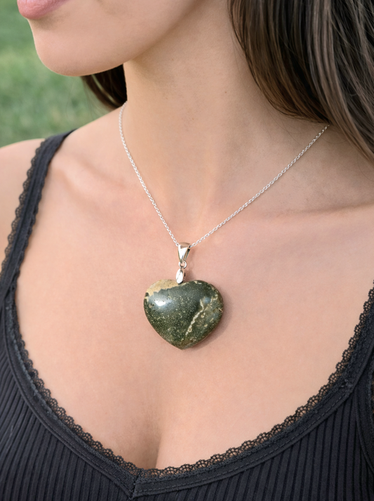 CIONDOLO CUORE IN DIASPRO OCEANO