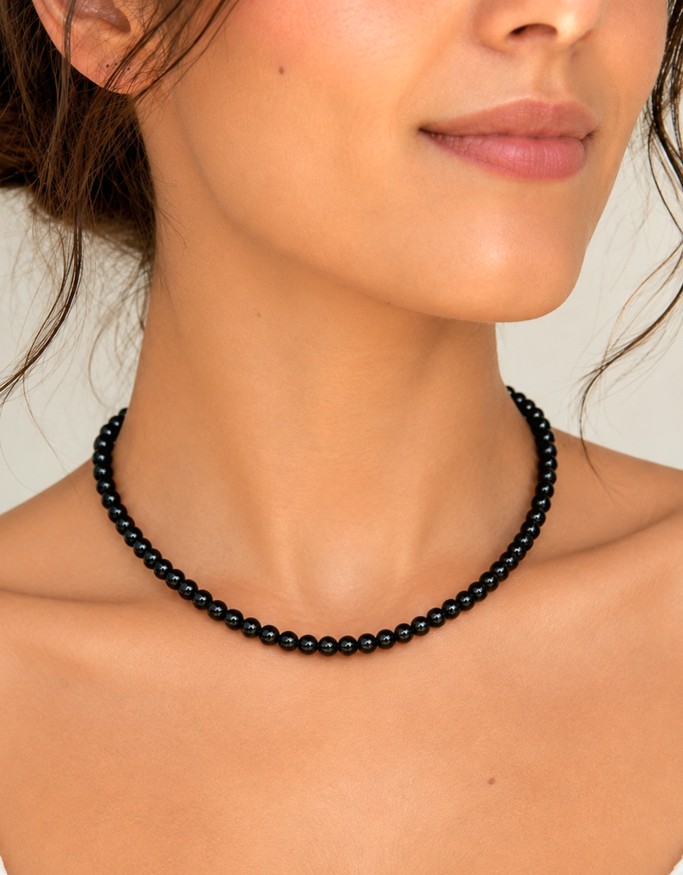 COLLANA IN OSSIDIANA NERA GOLD