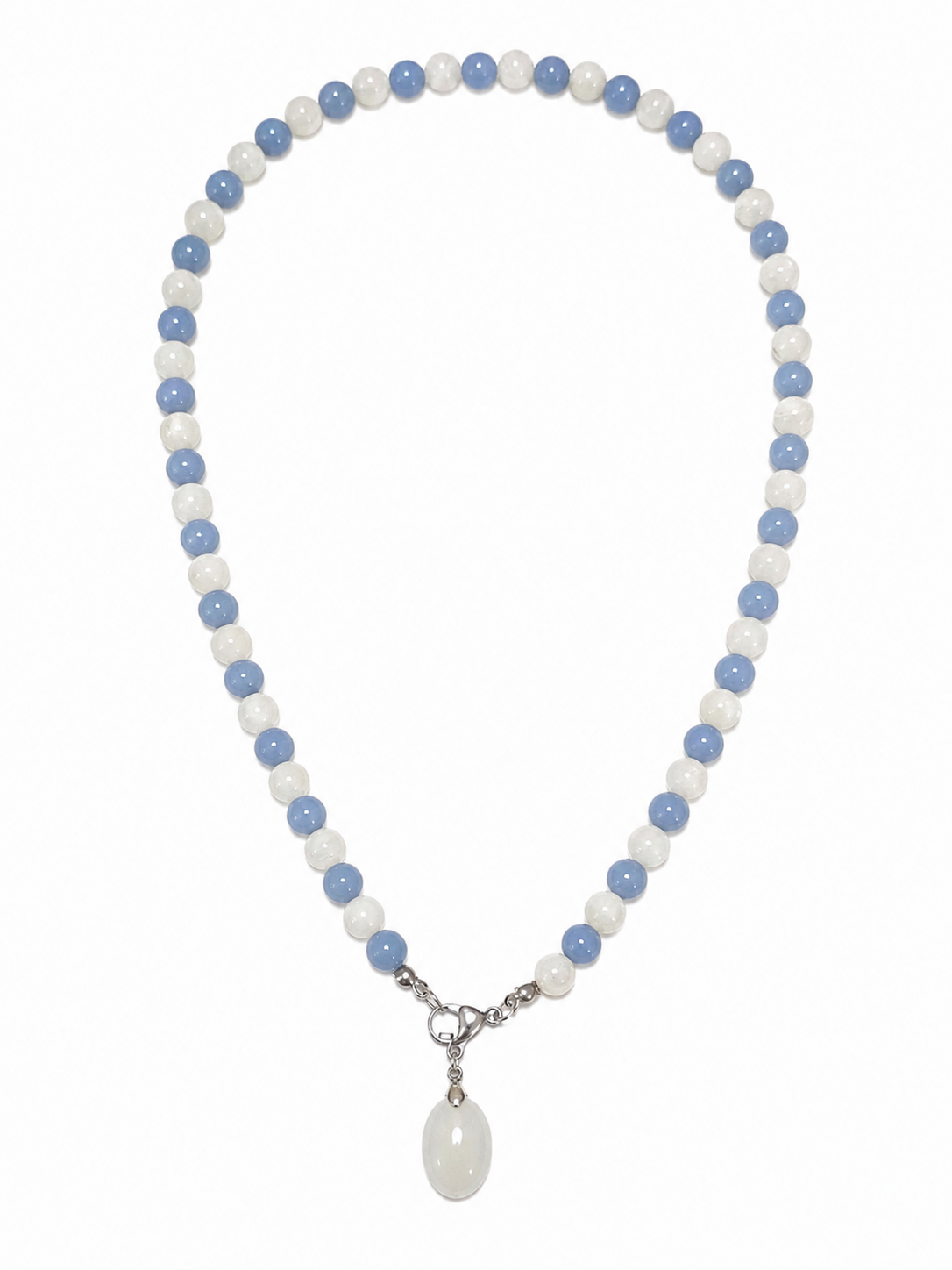 COLLANA DUAL IN ANGELITE E ADULARIA HQ