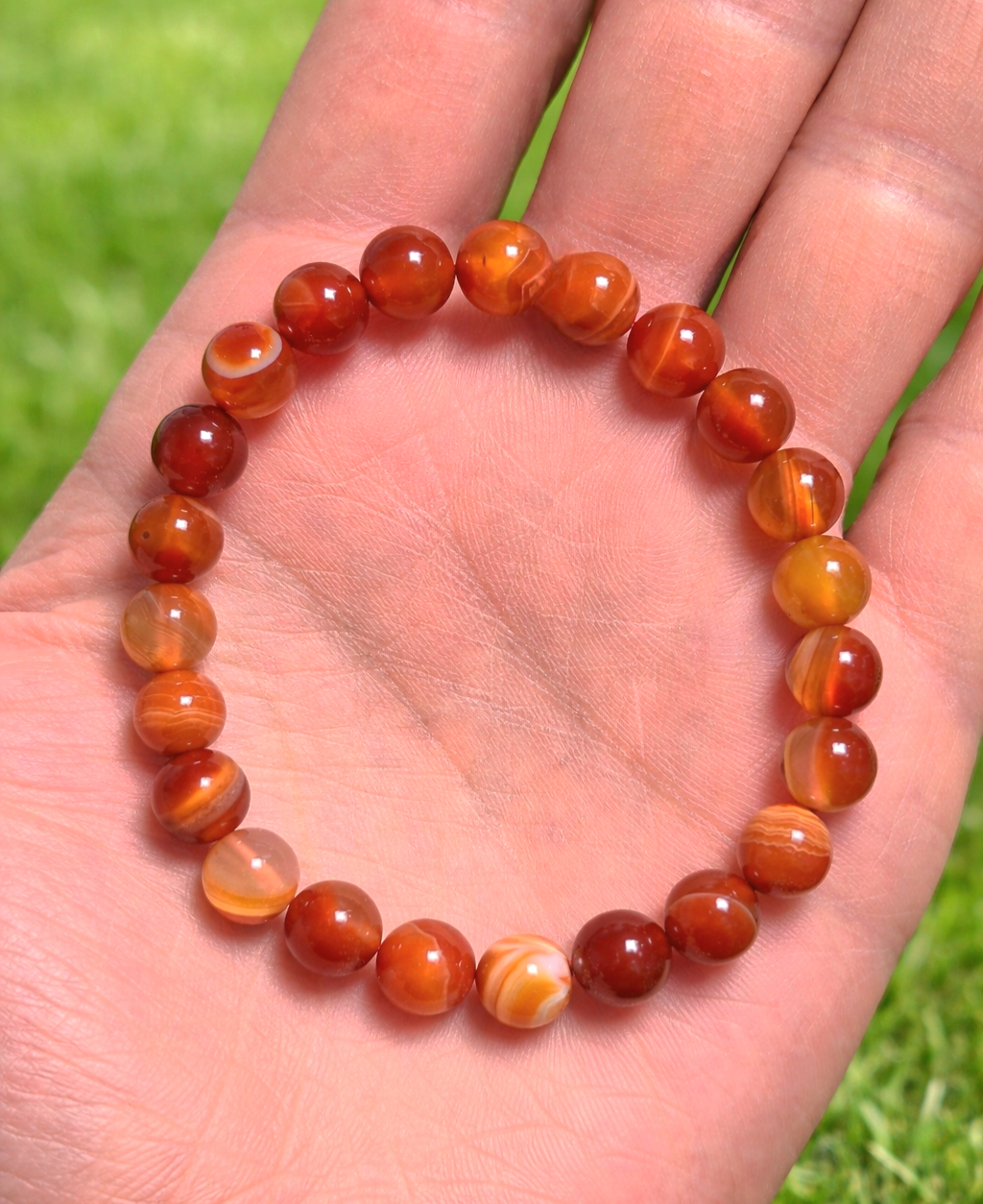 BRACCIALE IN SARDONICE ROSSA (8mm)