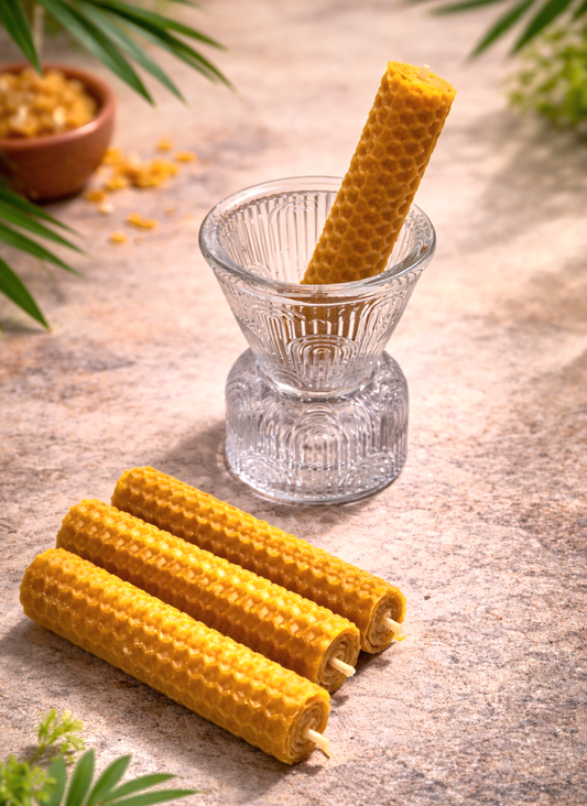 CANDELA IN CERA D'API 100% NATURALE