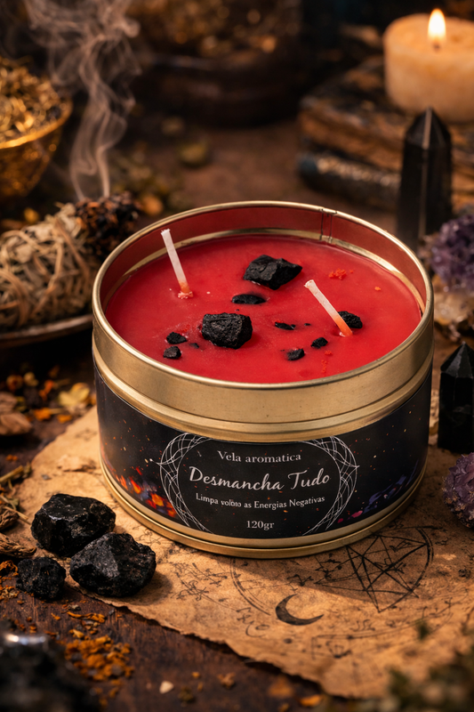 CANDELA RITUALE CONTRO TUTTO CON TORMALINA NERA