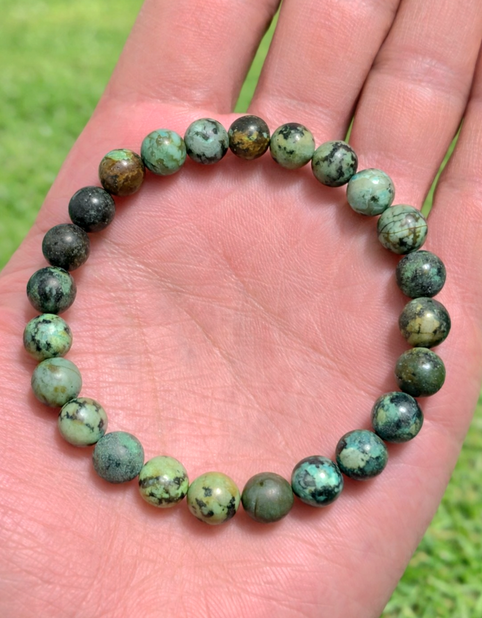 BRACCIALE IN TURCHESE AFRICANO HQ (8mm)