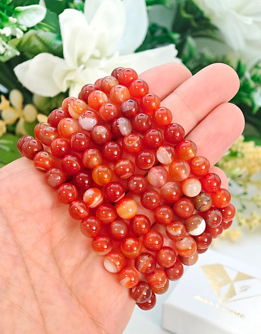 BRACCIALE IN SARDONICE ROSSA (8mm)